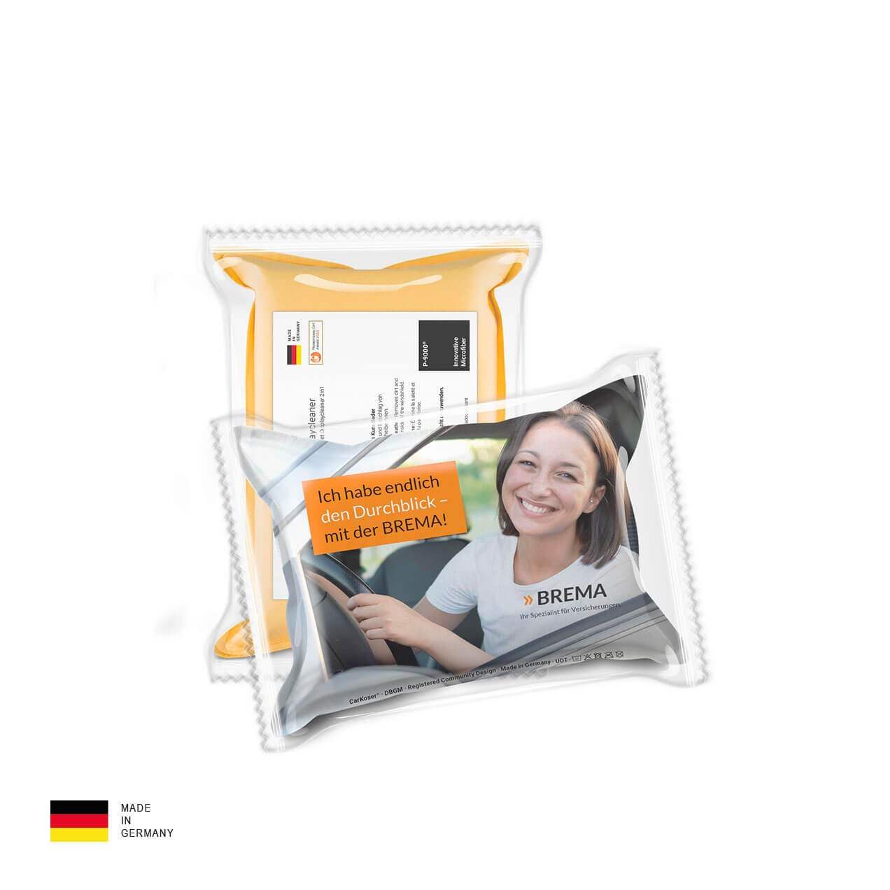 Zwei CarKoser einzelnd Verpackt in Polybeutel