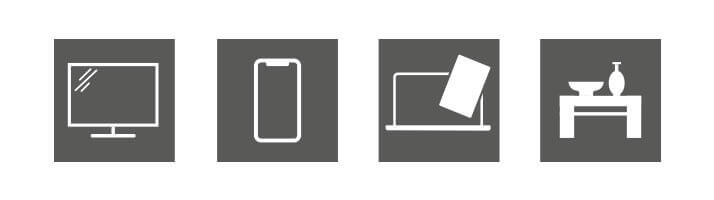 geeignet: Fernseher, Smartphones, Laptop-Displays, Geschirr.